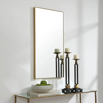 Uttermost Thin Frame Mirror, Gold | Ashley Homestore