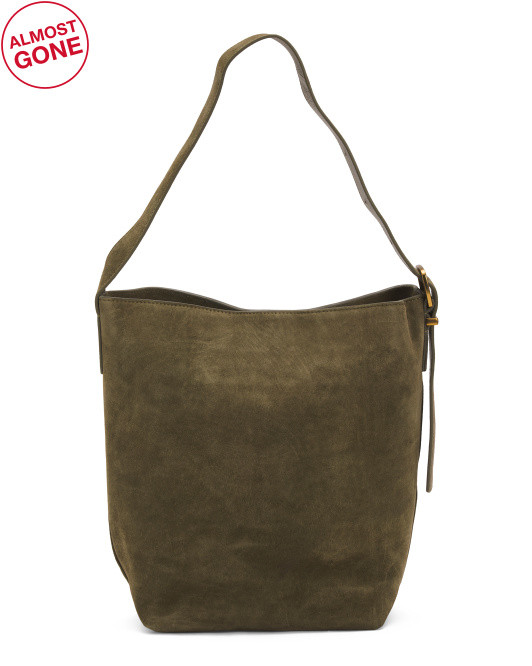 Leather Kaye Suede Large Bucket Bag With Adjustable Strap | TJ Maxx