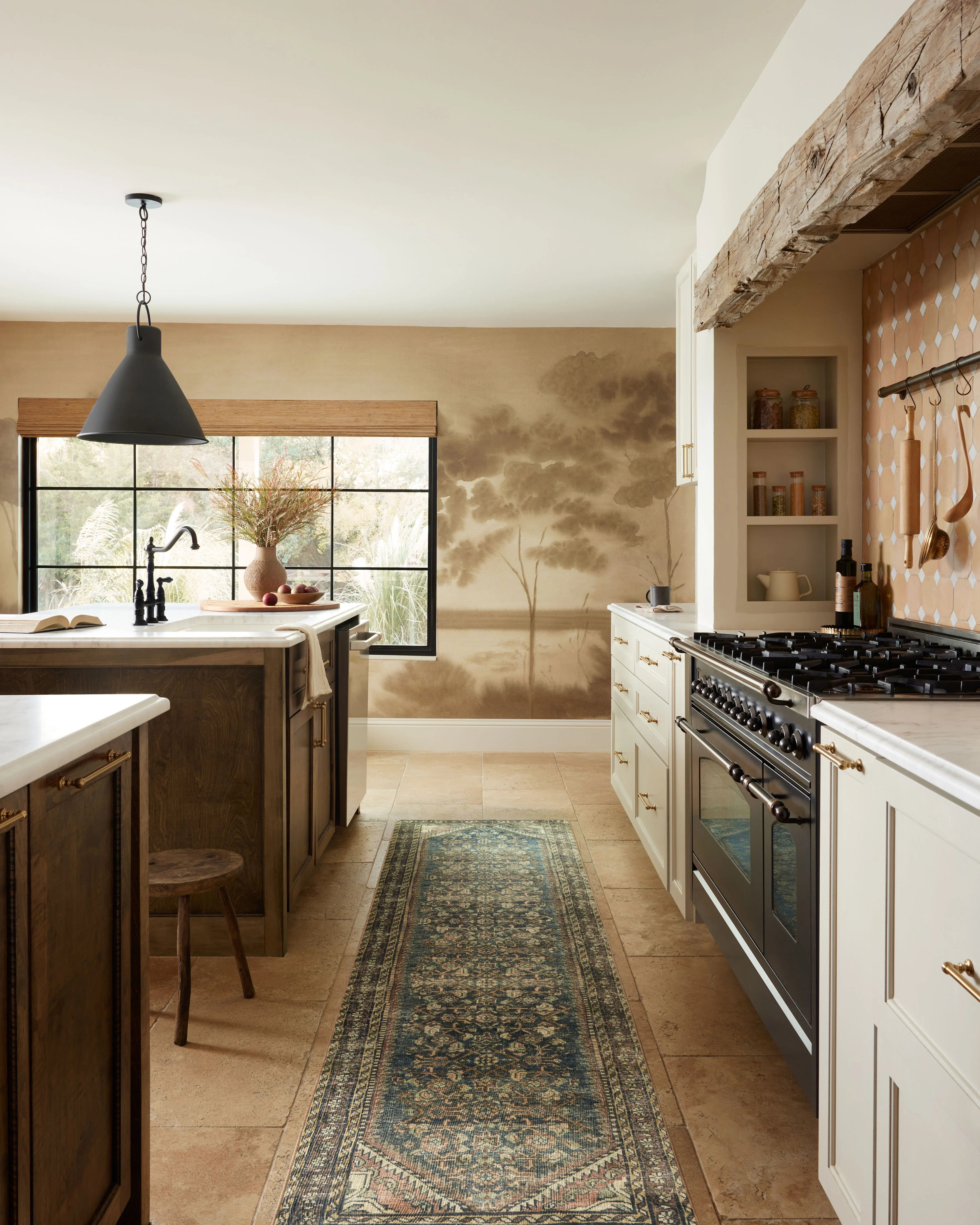 Magnolia Home By Joanna Gaines X Loloi Banks Machine Washable Denim / Clay Area Rug | Wayfair North America