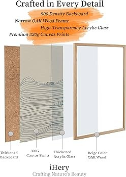 iHery Natural OAK Wood Jesus and Peter Walk on Water Framed Wall Art, 12x16 in Modern Sketch Bibl... | Amazon (US)