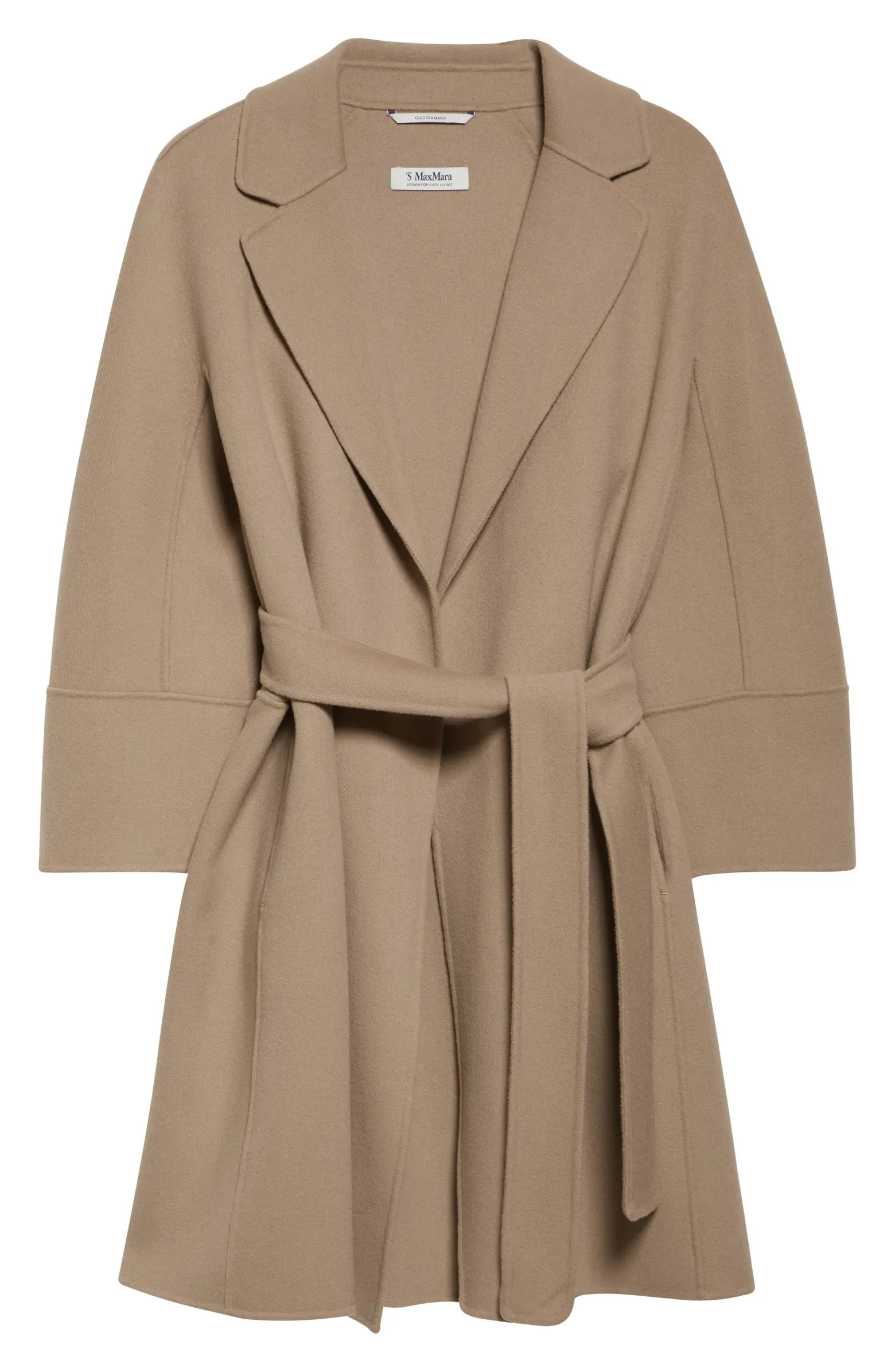 Max Mara Arona Double Face Virgin Wool Belted Coat | Nordstrom | Nordstrom