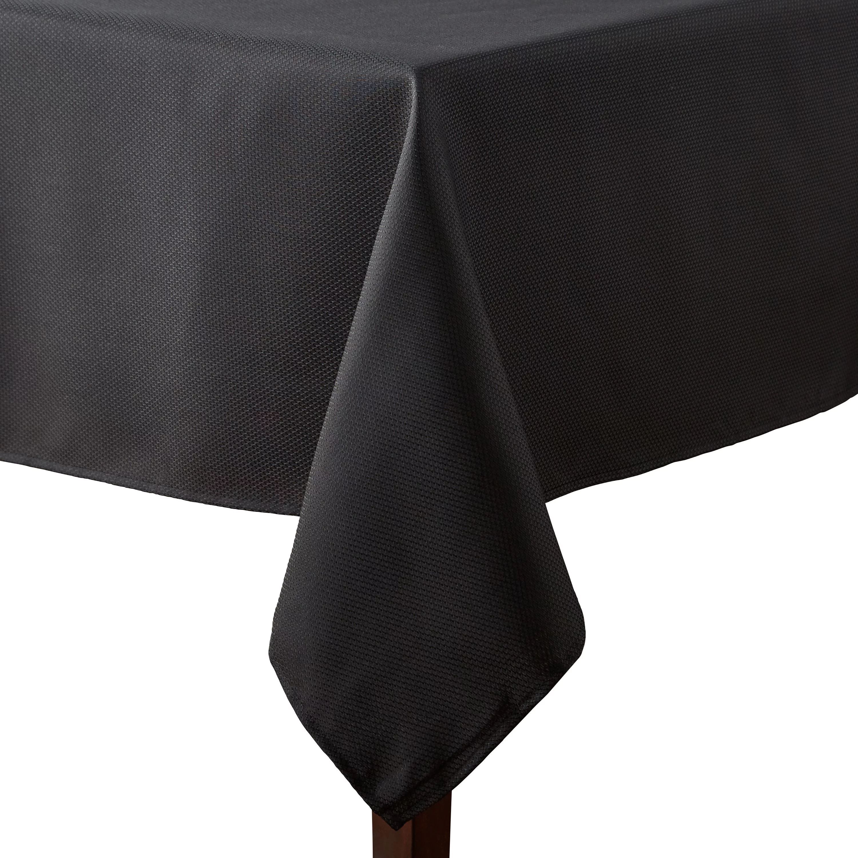 Mainstays Fraser Tablecloth, Rich Black, 52"W x 70"L - Walmart.com | Walmart (US)