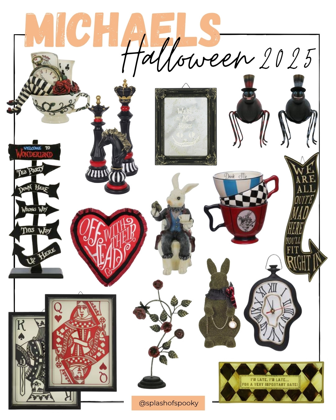 HALLOWEEN AT MICHAELS 🎃 

It’s officially a CODE ORANGE at the big box craft store. Michaels just dropped their Halloween collection — right in time for Summerween! 

Alice’s Adventures Décor Collection
This décor collection features a wonderland of checkered patterns, classic characters, twisted designs and moody blooms. 

 

#LTKSeasonal #LTKHome #LTKFindsUnder50
