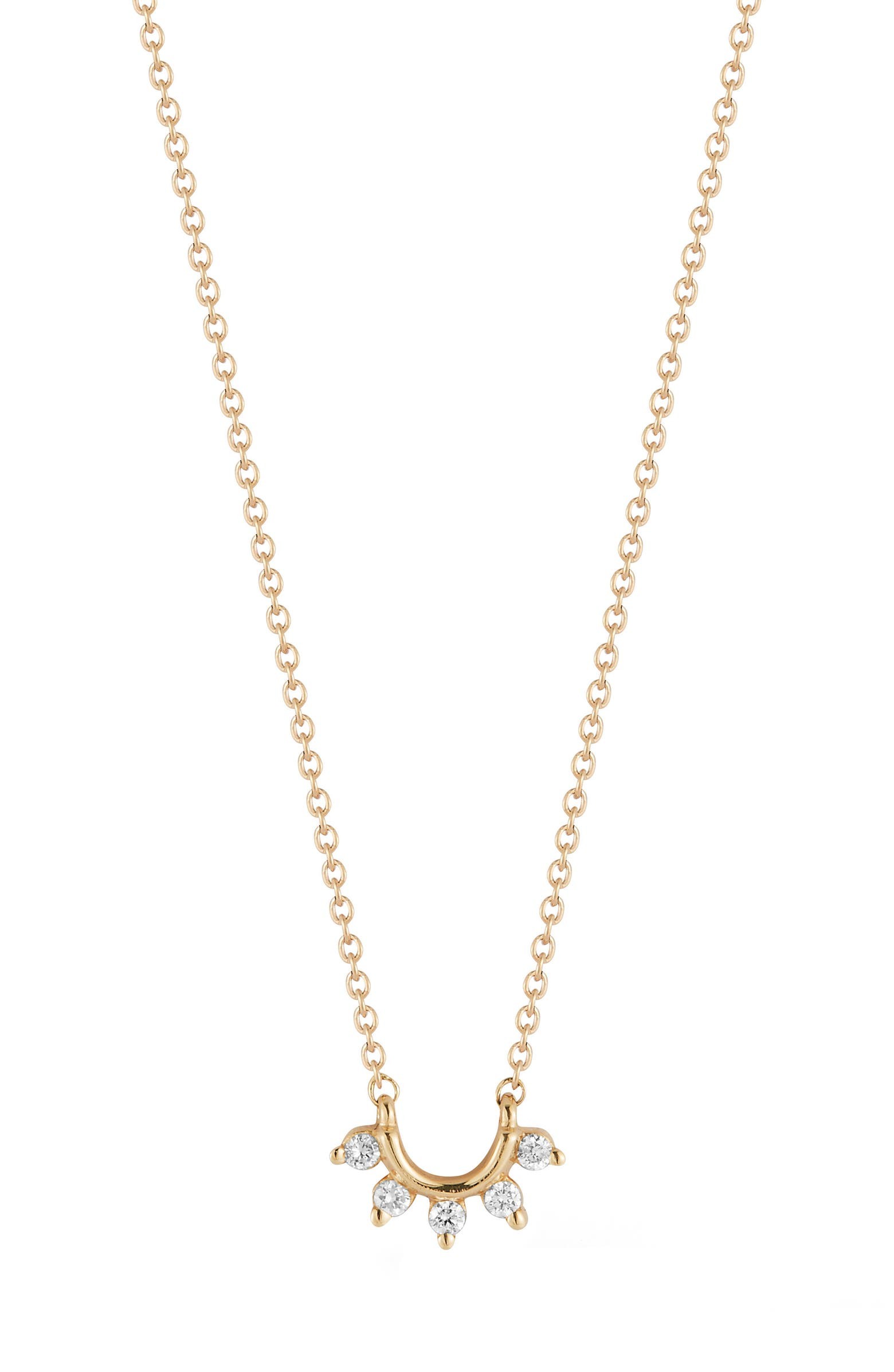 Dana Rebecca Mini Diamond Curve Pendant Necklace | Nordstrom