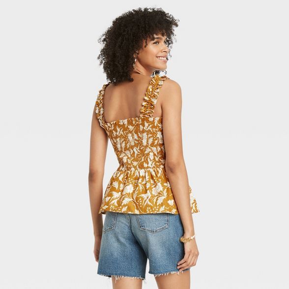 Women's Floral Print Smocked Tank Top - Universal Thread™ | Target