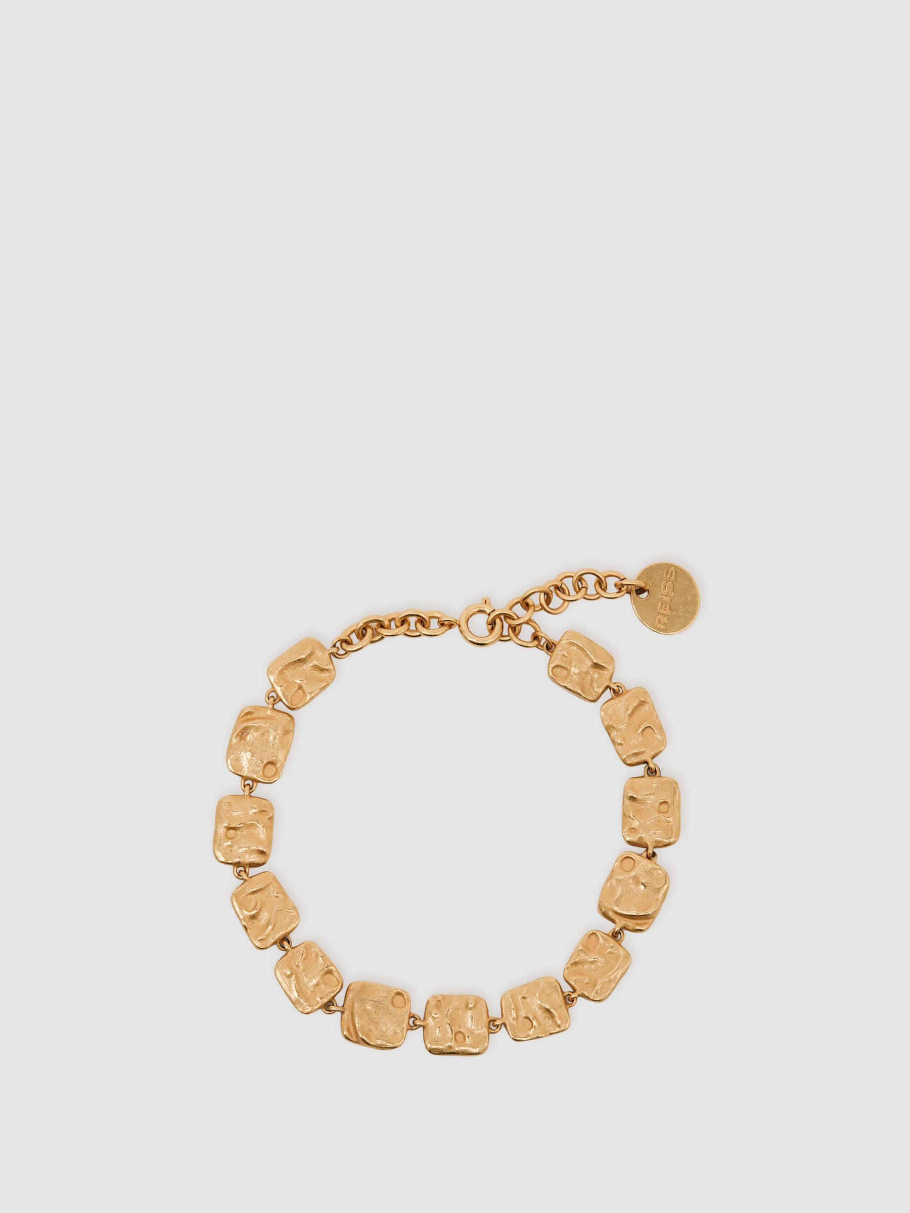 Reiss Molten Square Bracelet in Gold Tone - REISS | Reiss UK
