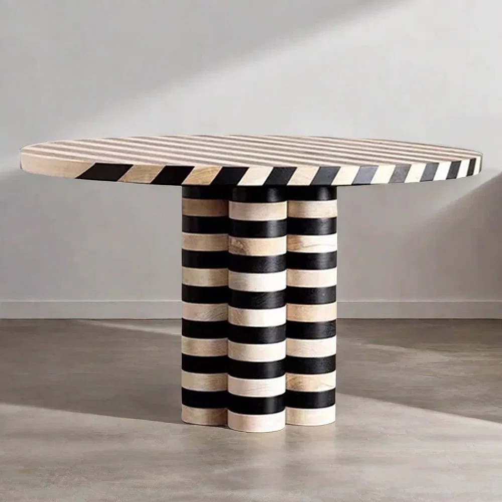 Retro Simple Round Solid Wood Dining Tables | Wayfair North America