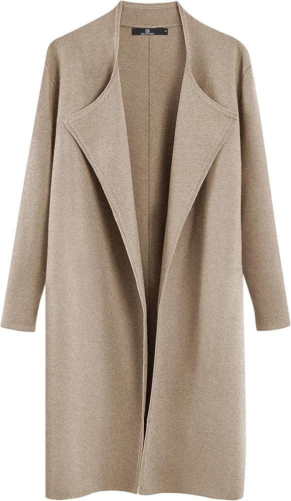 LILLUSORY Women's Long Wool Cardigan Sweaters Oversized Fall Dressy Coatigan Light Casual Jackets... | Amazon (US)