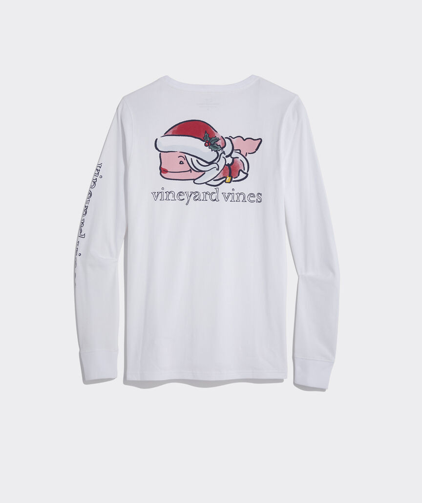 Watercolor Mrs. Claus Whale Long-Sleeve Pocket Tee | vineyard vines