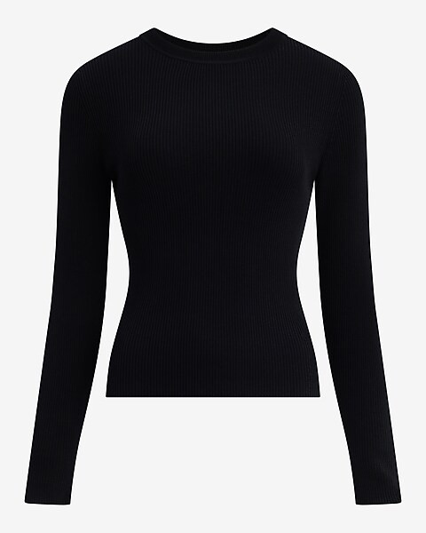 Silky Soft Fitted Ribbed Crew Neck Sweater | Express