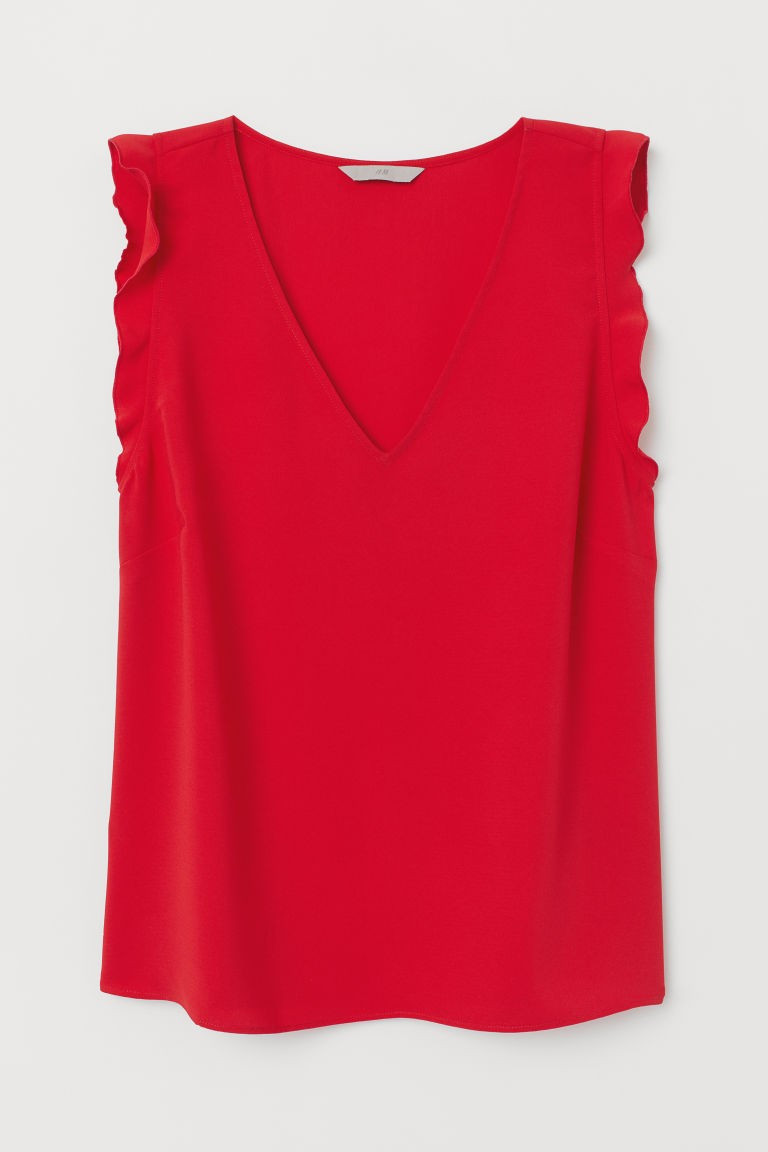 Flounce-sleeved Top | H&M (US + CA)