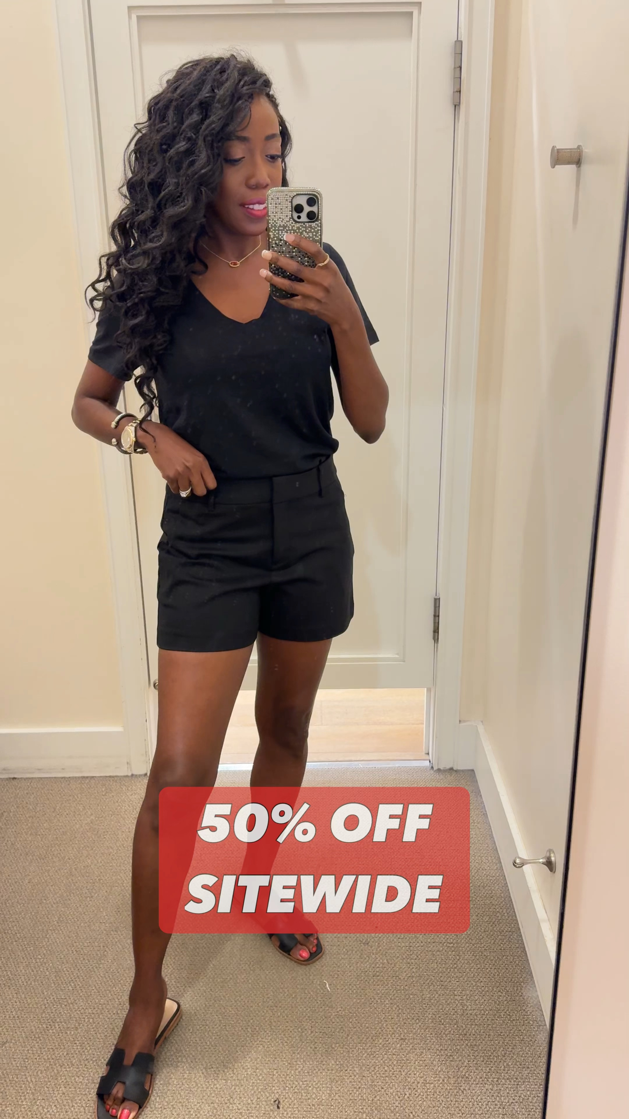 Sale Alert! 
50% off sitewide at Loft 
Sizes run slightly big. 
Shorts: Sized down to a 4. I usually wear a size 6. Available in multiple colors. 
Top: Available in other colors. Great for summer. Sized down to an XS. 

Summer Outfit, Wear To Work, On Sale, 

#Ootd #On Sale #Loft #LTKOver40 

#LTKSummerSales #LTKSaleAlert #LTKVideo