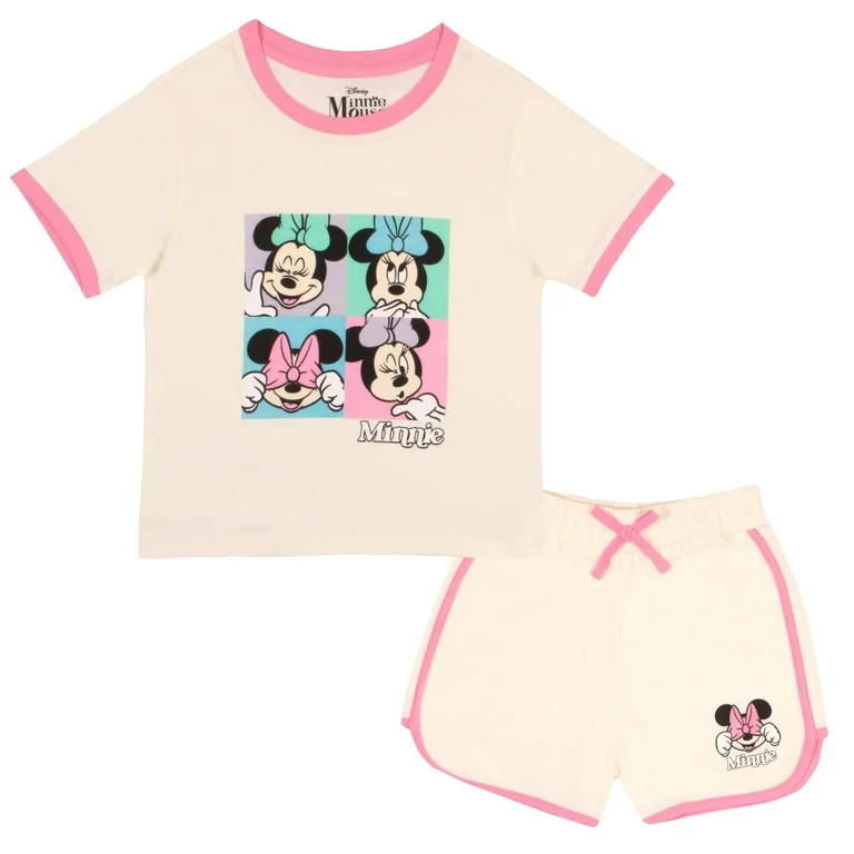 Disney Minnie Mouse Girls Short Sets Shirt and Shorts Set Girl Outfits for Toddler and Kids Cloth... | Walmart (US)