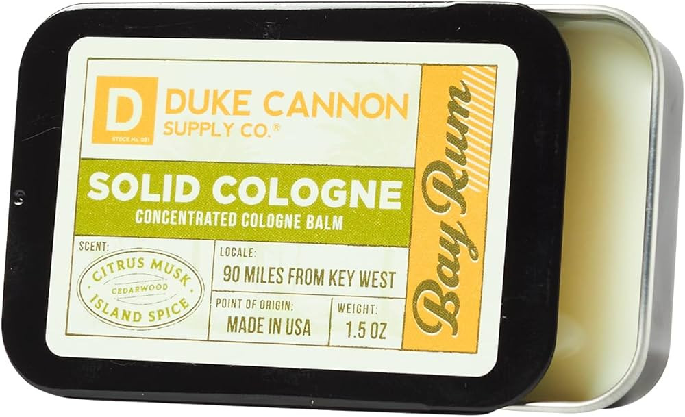 Duke Cannon Supply Co. Solid Cologne for Men Bay Rum (Citrus Musk, Cedarwood, Island Spice) - Con... | Amazon (US)