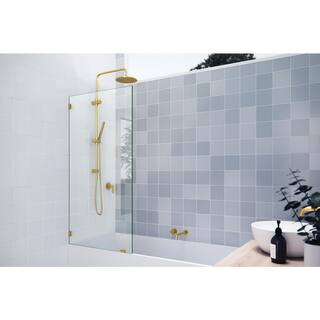 Glass Warehouse 31.5 in. W x 58.25 in. H Fixed Panel Frameless Shower Bath GW-BF-31.5-SB - The Ho... | The Home Depot