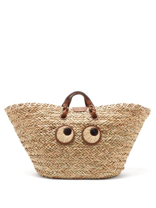 Anya Hindmarch - Eyes Large Seagrass-woven Basket Bag - Womens - Beige | Matches (UK)