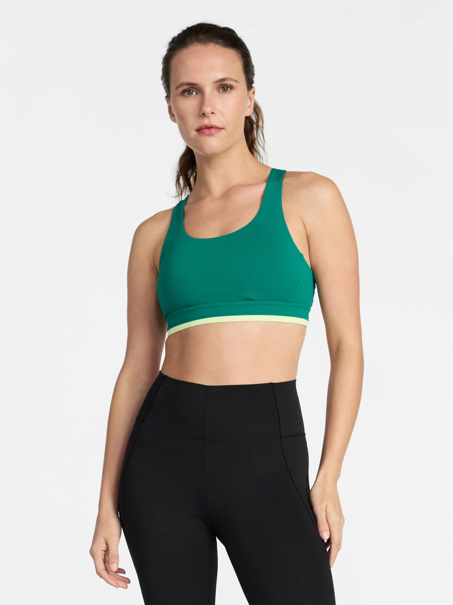 Avia Women's Medium Support Open Back and Contrast Tipping Sports Bra, XS-XXXL | Walmart (US)