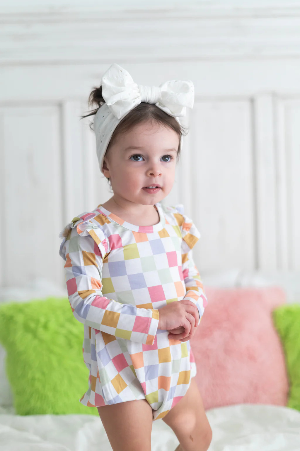 LUCKY CHARM CHECKS DREAM BUBBLE ROMPER | Dream Big Little Co.