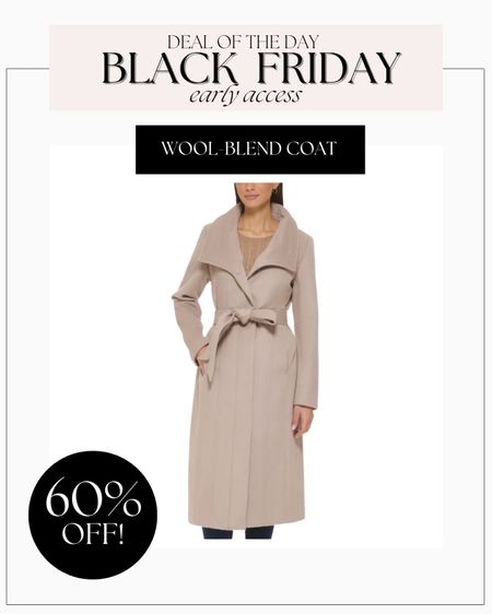 Wool blend coat on sale for Black Friday! 60% OFF today!🙌🏼

Wrap coat on sale
Sale tie belt coat
Winter coat 

#LTKCyberweek