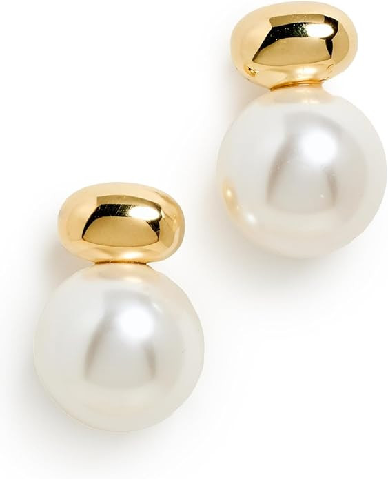 SHASHI Women's Gold Pearl Stud Drop Earrings | Amazon (US)