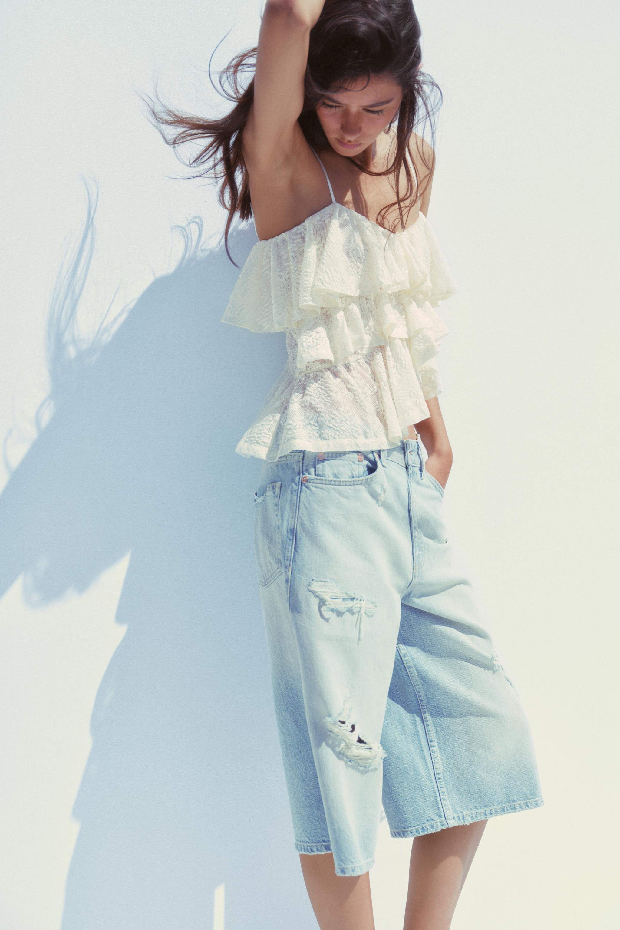 RUFFLED LACE TOP | Zara US