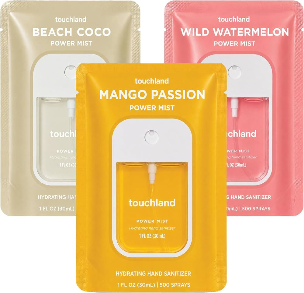 Touchland Tropical Trio Hydrating Hand Sanitizer Spray Set Travel Size | Amazon (US)