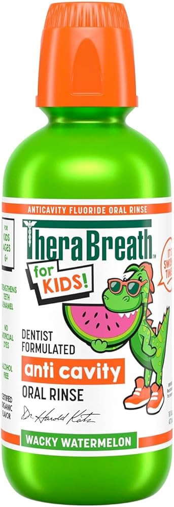 TheraBreath Kids Organic Wacky Watermelon Mouthwash with Fluoride, Anticavity, Dentist Formulated... | Amazon (US)