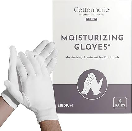 Cottonnerie Basics Cotton Gloves for Dry Hands Sleeping, Moisturizing Gloves Overnight, Hand Mois... | Amazon (US)