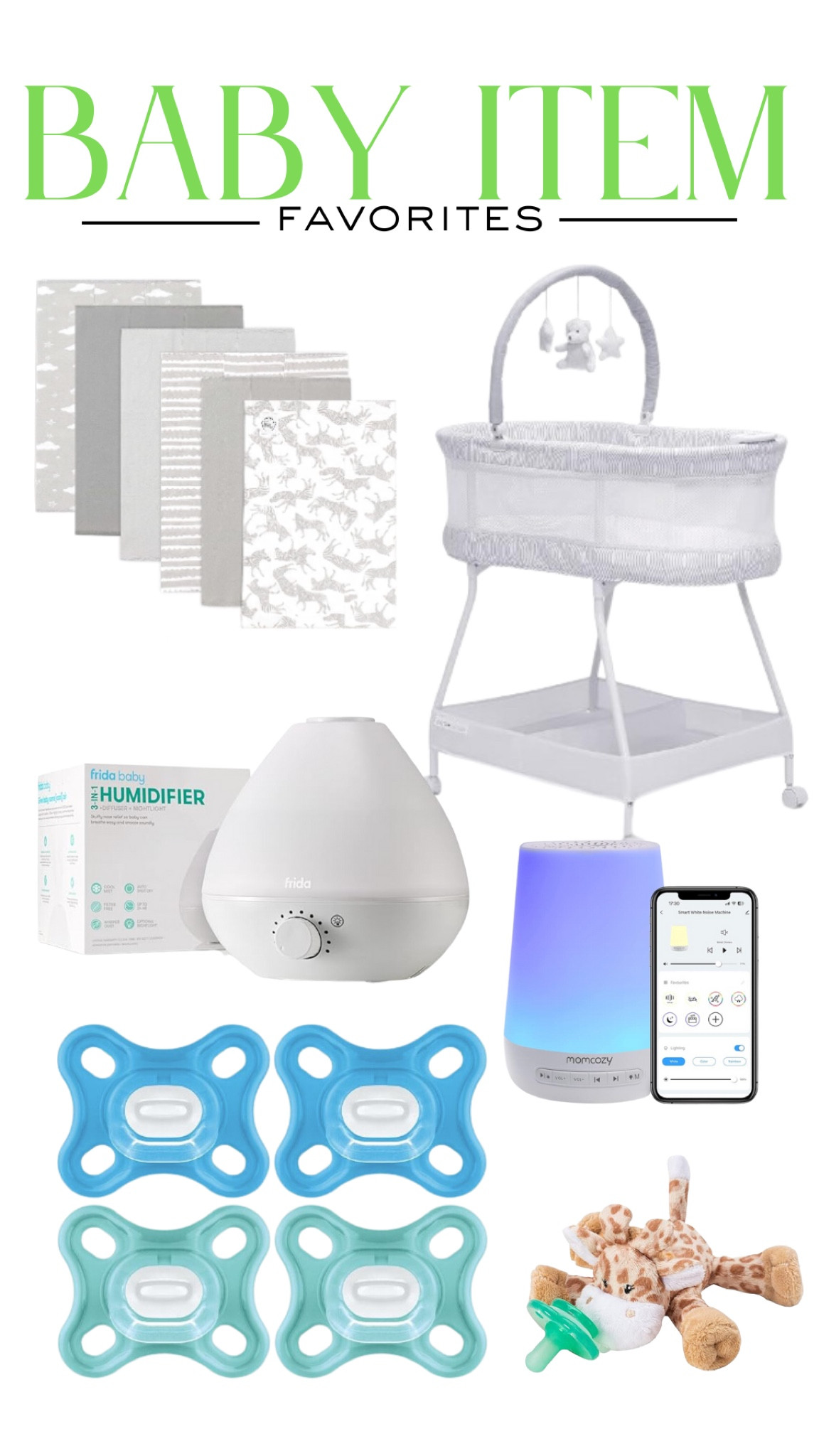 baby items, baby find, bassinet, portable bassinet, burp cloths, frida humidifier, mam pacifiers, sound machine, momcozy sound machine

#LTKSaleAlert #LTKBump #LTKBaby