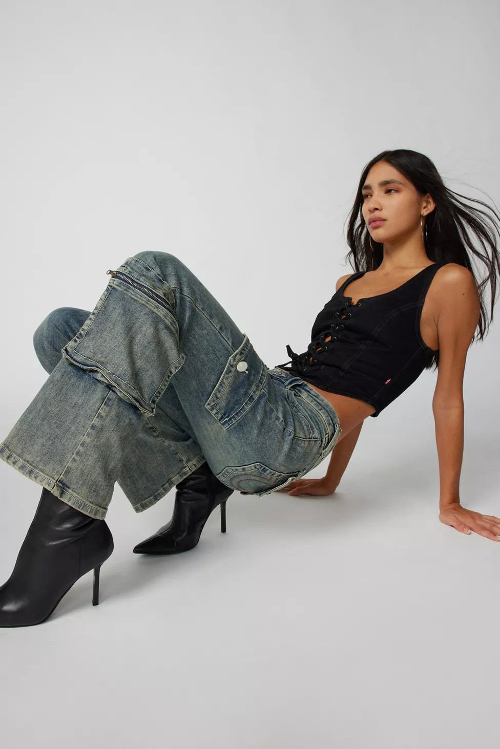 True Religion UO Exclusive Becca Bootcut Cargo Jean | Urban Outfitters (US and RoW)