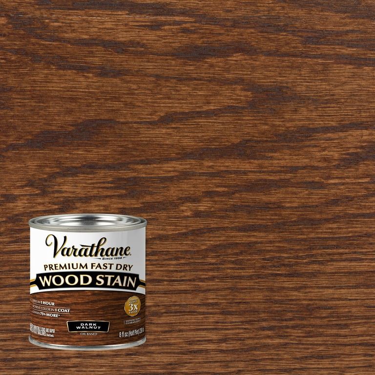 Dark Walnut, Varathane Premium Fast Dry Wood Stain-262025, Half Pint | Walmart (US)