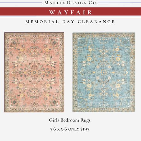 Wayfair Memorial Day Clearance Sale | girls bedroom rugs | playroom rug | kids room rugs | pink rugs | blue rugs | floral rugs 

#LTKsalealert #LTKhome #LTKkids