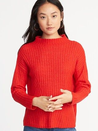 Mock-Neck Rib-Knit Sweater for Women | Old Navy US