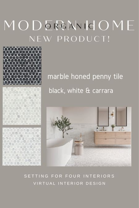 New product alert! Marble honed penny tile in earthy neutral colors!

Shower, bathroom, floor tile, stone, Organic modern, transitional, farmhouse, modern, black, white, beige, earthy, neutral, natural, powder room, 

#LTKstyletip #LTKhome