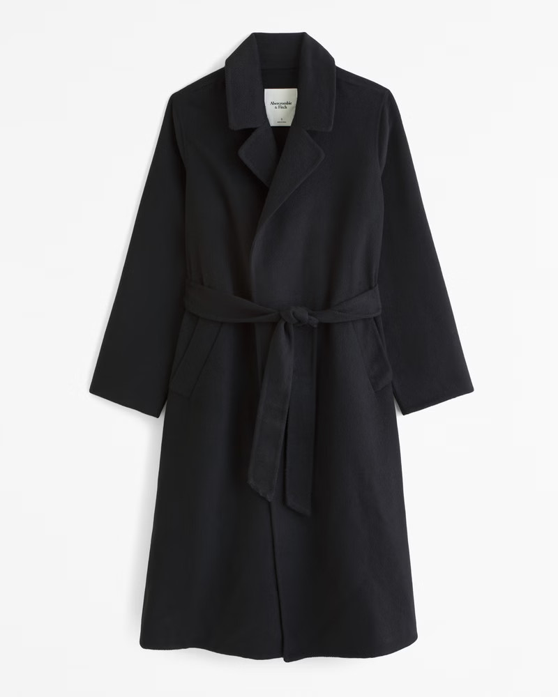 Wool-Blend Belted Blanket Coat | Abercrombie & Fitch (US)