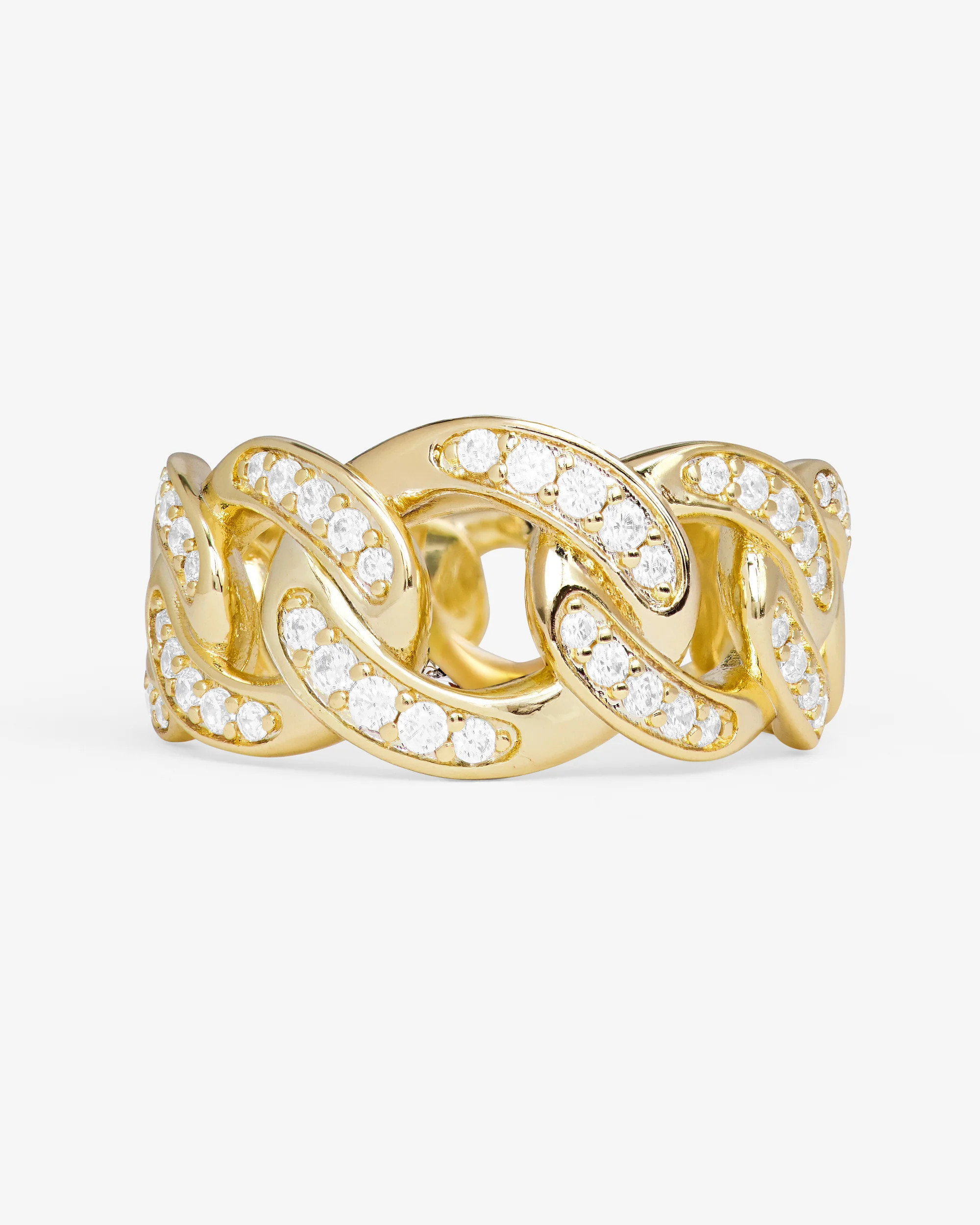 Graduated Pav\u00e9 Julian Ring \u2013 Gold Cuban Chain Ring | Melinda Maria Jewelry
