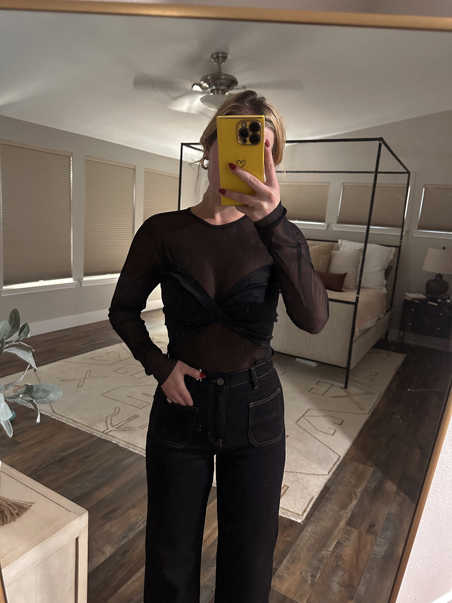 This black sheer top is EVERYTHING! 

#LTKGiftGuide #LTKsalealert #LTKHolidaySale