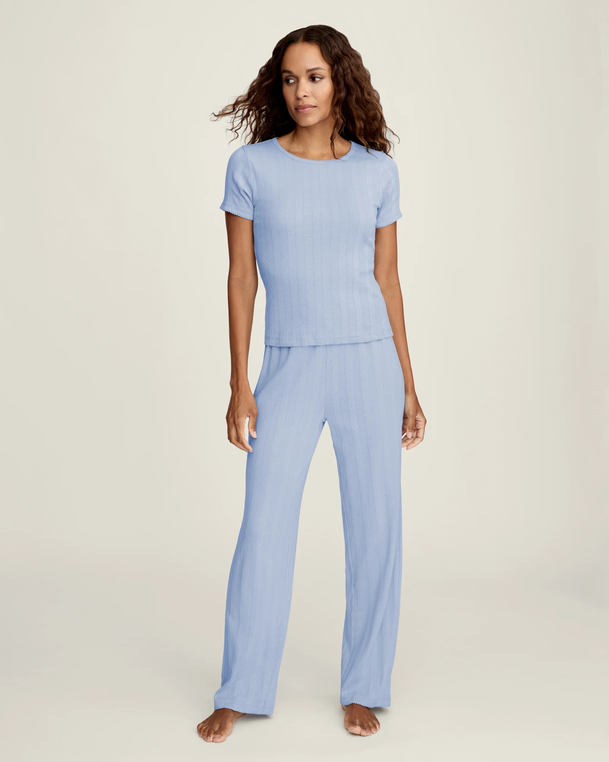 Women's Pointelle Pant in Periwinkle | Petite Plume