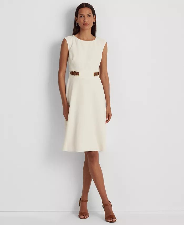 Women's Belted Double-Faced Crepe Dress | Macys (US)