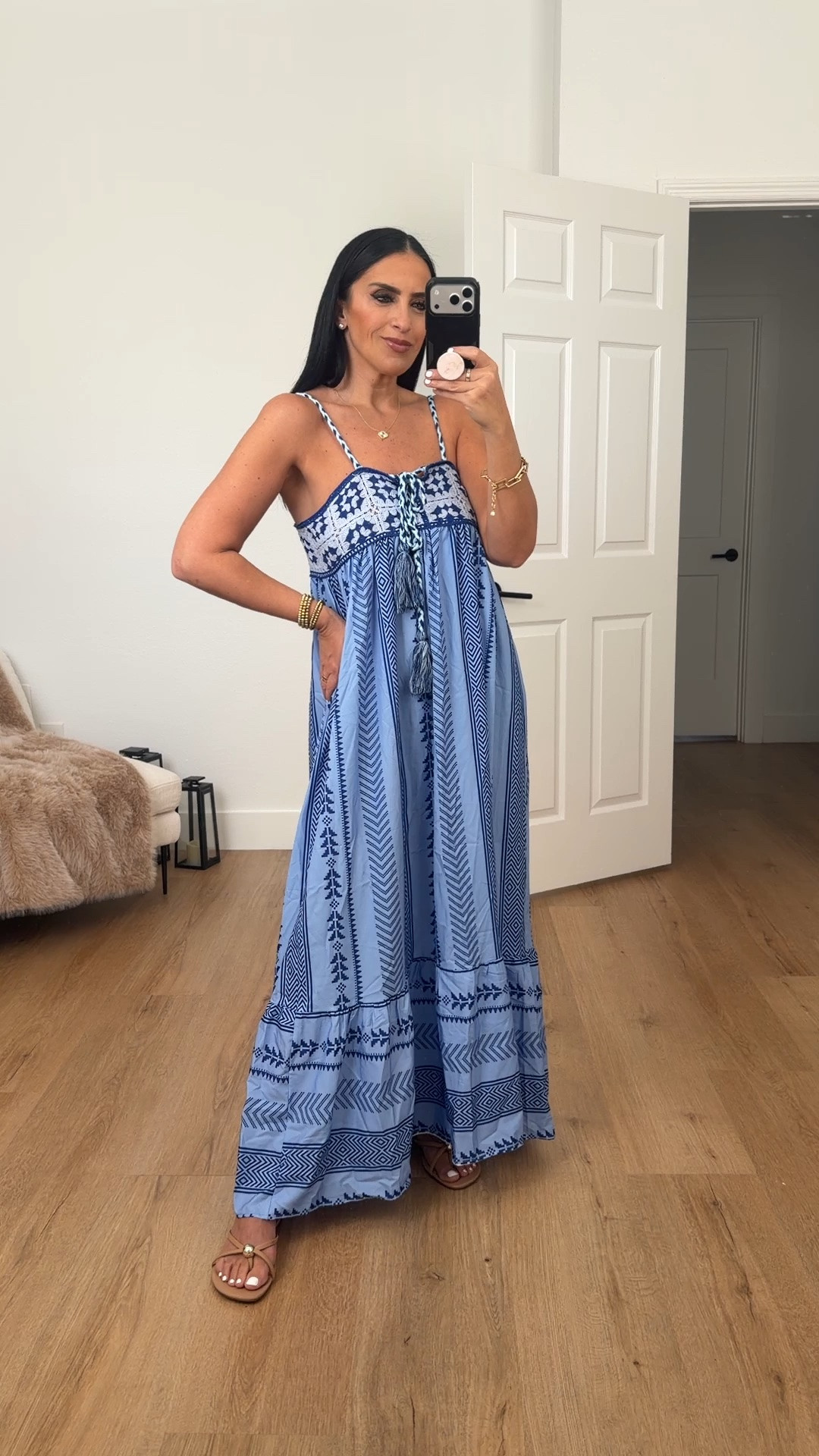Farm Rio inspired from amazon Women Boho Maxi Dress wearing size medium.