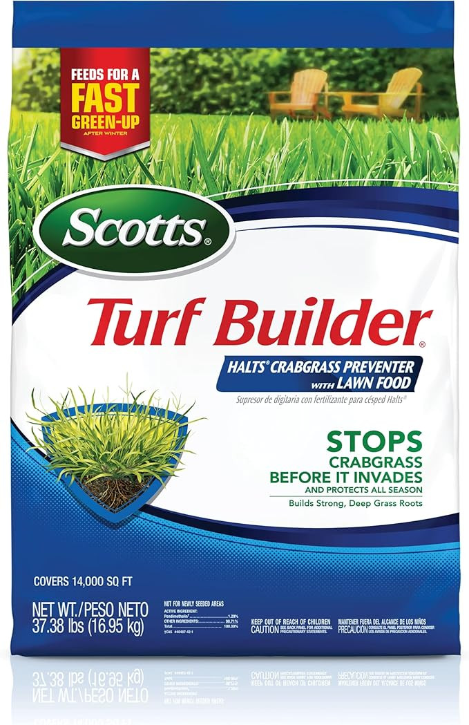 Scotts Turf Builder Halts Crabgrass Preventer with Lawn Food - Pre-Emergent Weed Killer, Lawn Fer... | Amazon (US)