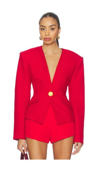 Ronny Kobo Carrie Blazer in Red. - size M | Revolve Clothing (Global)