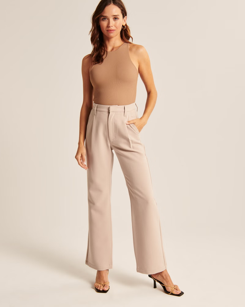 Refined Seamless Rib Fabric Scuba Bodysuit | Abercrombie & Fitch (US)