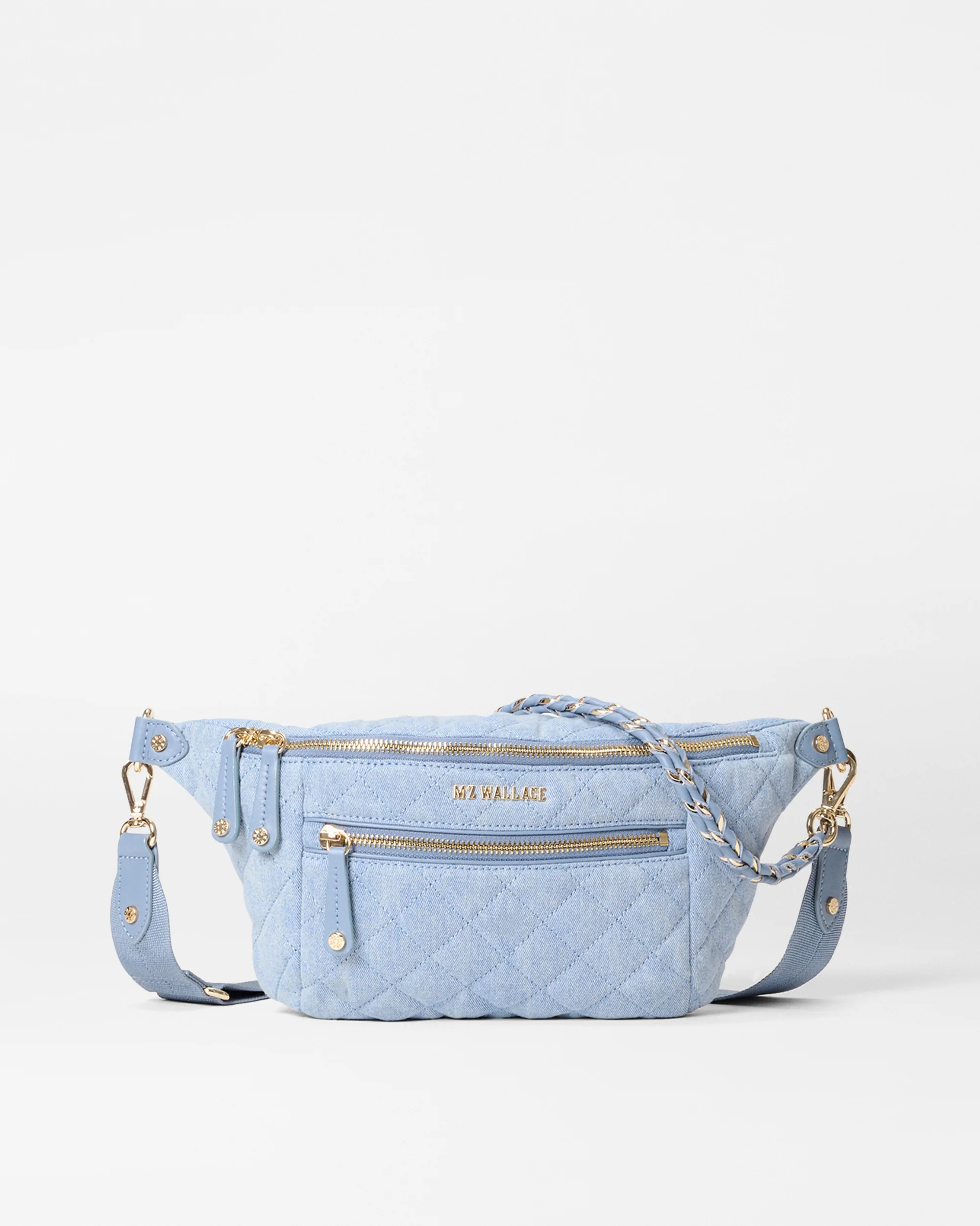 MZ Wallace True Light Denim Blue Small Crosby Crossbody Sling Bag | MZ Wallace | MZ Wallace