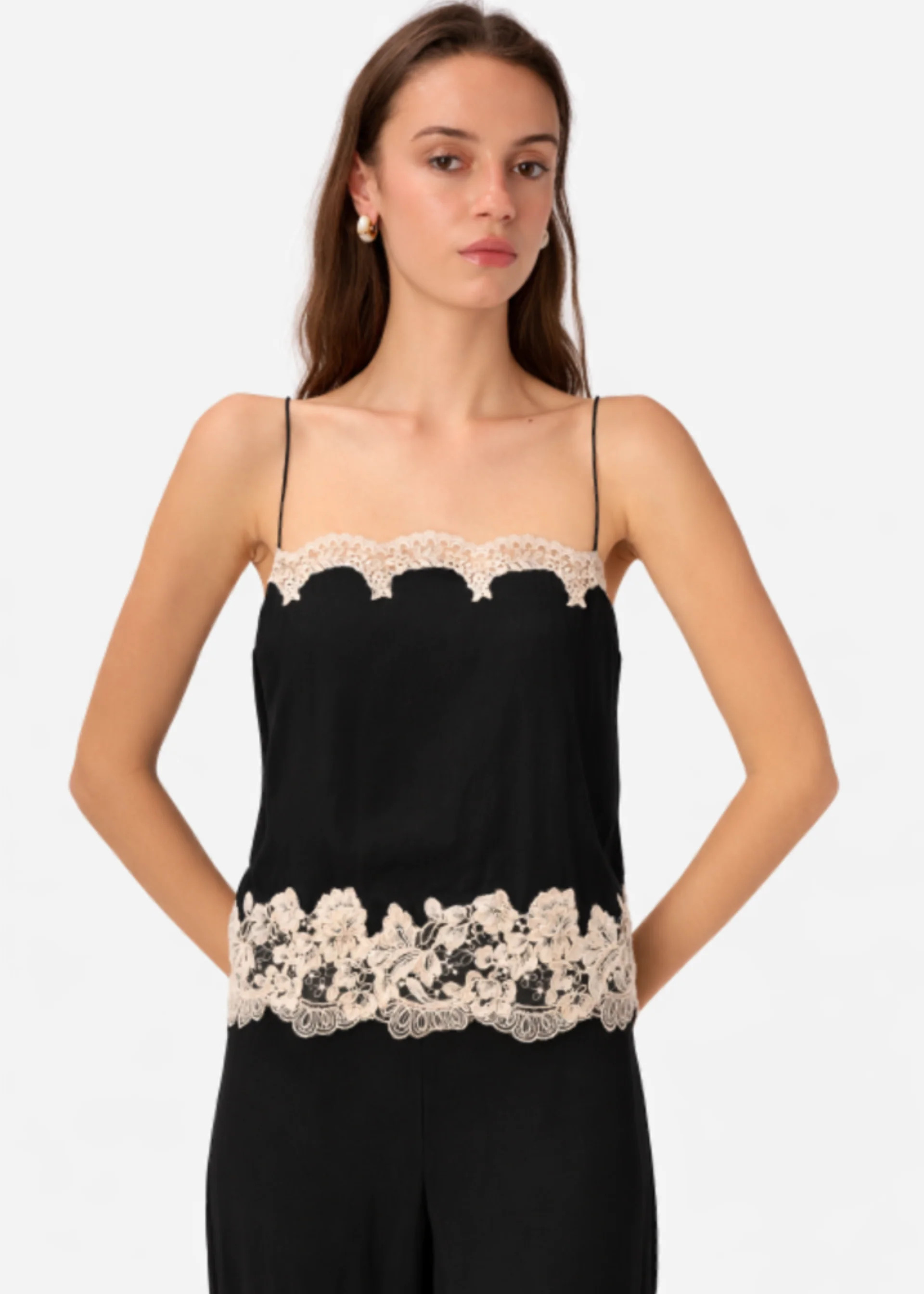 Maiya Silk Camisole Black | CAMI NYC