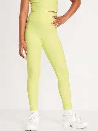 High-Waisted PowerSoft 7/8 Leggings for Girls | Old Navy (US)