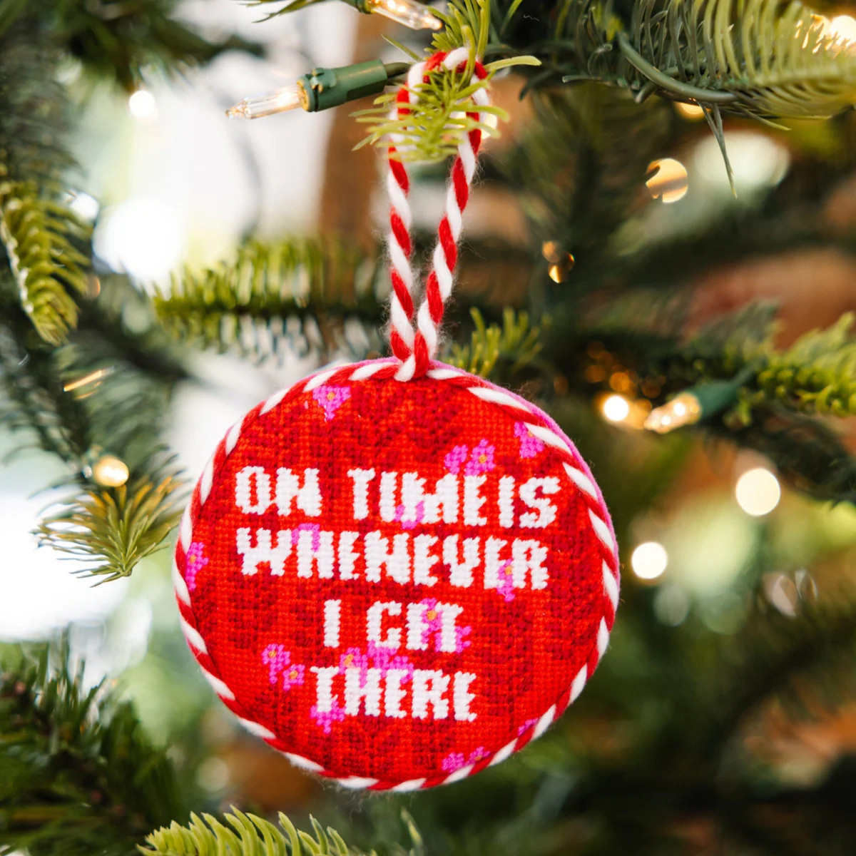 Furbish Studio Needlepoint Ornament - Needlepoint Ornament - On Time | Furbish Studio