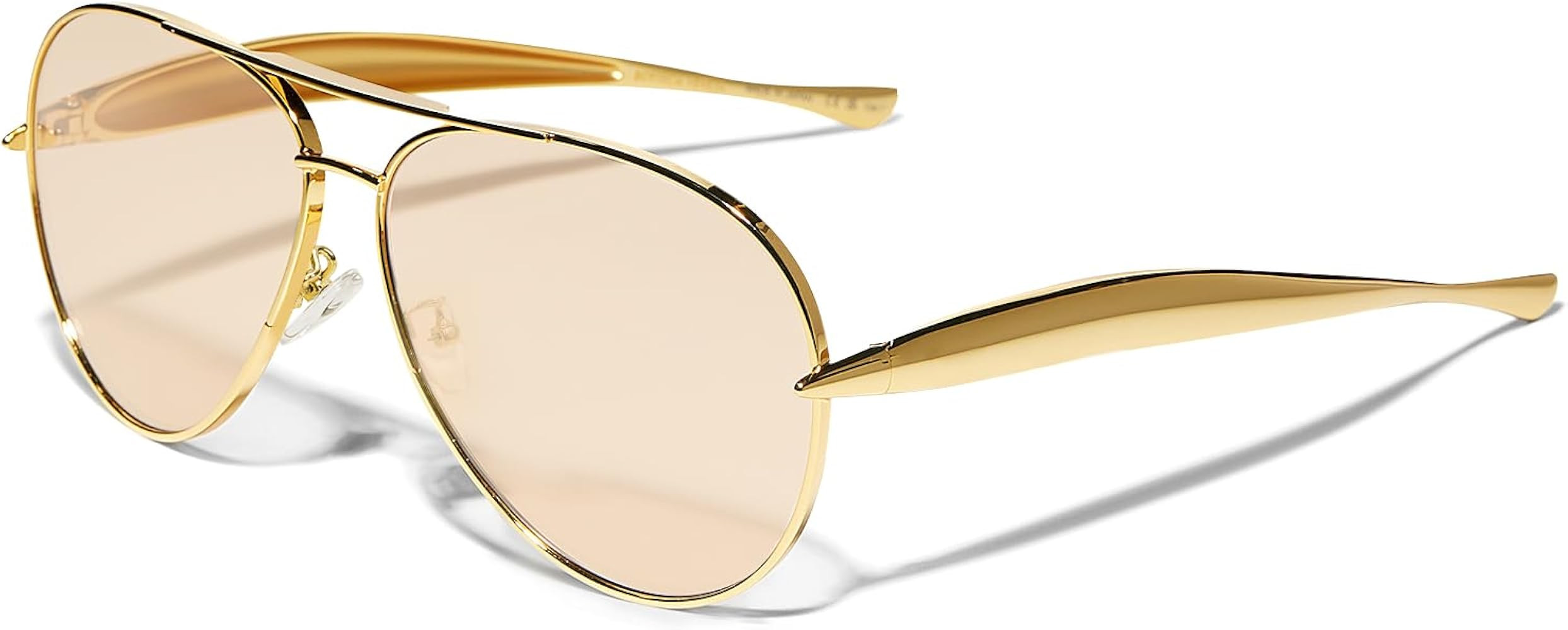 GUVIVI Retro Gold Aviator Sunglasses for Women Men, 2025 Metal Oversized 70s Aviators Sun Glasses | Amazon (US)
