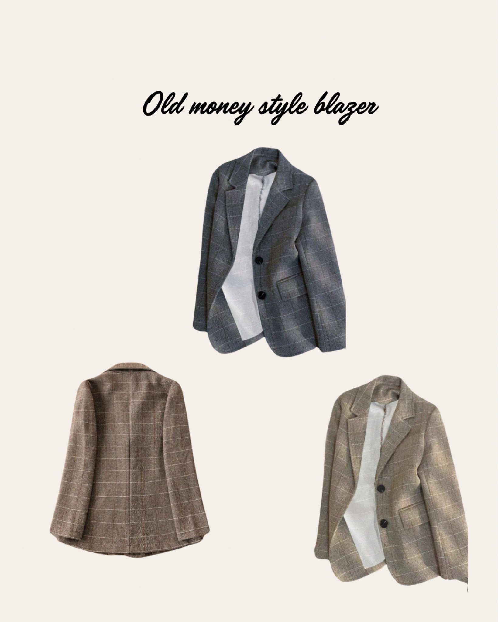 Old money style blazer. Plaid turndown long sleeves blazer  

#LTKWatchNow #LTKMostLoved #LTKStyleTip