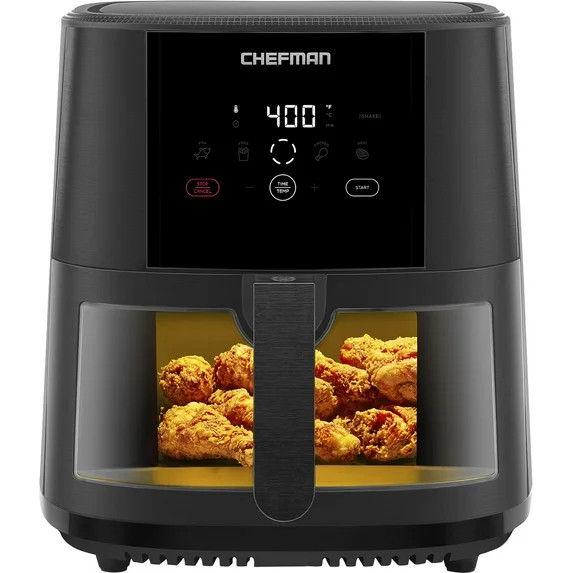 Chefman Air Fryer  TurboFry Touch 8 Qt Window Basket Air Fryer  Black | Walmart (US)
